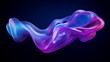 blue and purple gradient color floating liquid blob on black background 3d rendering