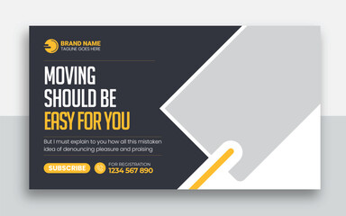 Wall Mural - Moving service and delivery shipment youtube thumbnail and web banner template design	