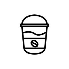 Poster - paper coffee cup line icon logo vector image