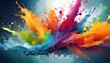 abstract watercolor background with splashes, splash of color becoming 