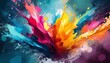 abstract watercolor background with splashes, splash of color becoming