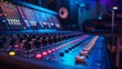 Sound recording studio. Mixer equipment. Music and sound concept.