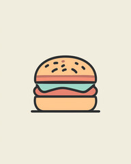 minimalistic hamburger cartoon illustration