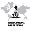 © AR - Vector paper cut of international peace day,Vector international day of peace with vector design
