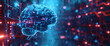 © jex - Digital human brain in the virtual world of data and technology. Human brain electronic illustration, digital artificial, mind AI, computer information technology human brain, artificial intelligence.