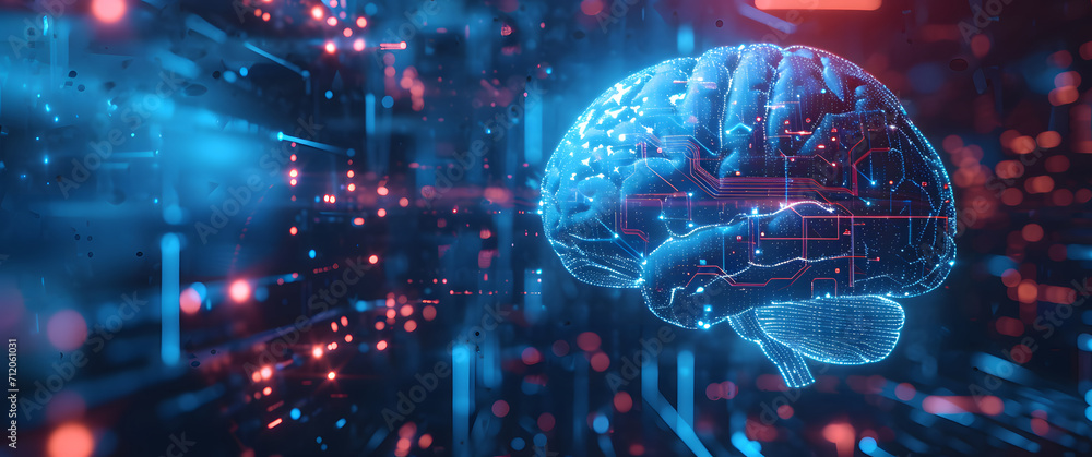Digital human brain in the virtual world of data and technology. Human ...
