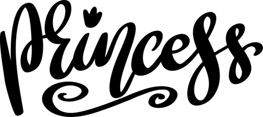 Wall Mural - Princess. Lettering phrase isolated on white background