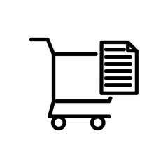 Sticker - trolley document line icon logo vector