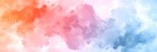Wide Banner Abstract Watercolor Cloud Texture With Pastel Color Background