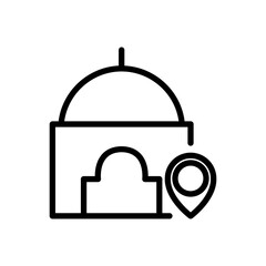 Sticker - dome place muslim line icon logo vector