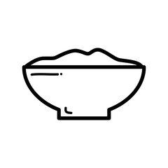 Wall Mural - rice bowl line icon logo vector