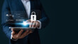 © Thapana_Studio - Cybersecurity and data protection, businessman use secure tablet encryption technology, protect business and financial transaction data from cyber attacks, intelligent protection digital attacks.