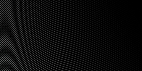 Wall Mural - Diagonal lines halftone effect. Abstract black and white background with curve lines and waves.