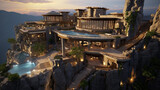 Fototapeta  - Falcons Nest Resort A luxury resort perched atop a freedom