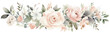 Watercolor Pink Flowers Clipart. Pink Roses PNG, Floral Bouquets. Wedding Flowers with transparent background. Floral Wreath Digital Art