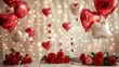 Valentine Ambience with Roses and Heart Balloons