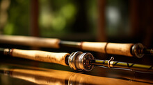 Close Up Picture Of Two Fishing Rods Guides Shallow