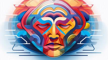 Wall Mural - geometric abstract puzzle master an abstract geometry symbol