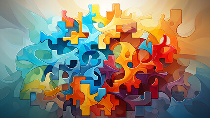 Wall Mural - geometric abstract puzzle master an abstract geometry texture