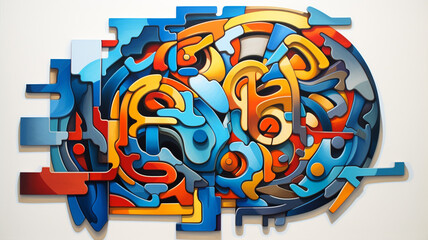 Wall Mural - geometric abstract puzzle master an abstract geometry element