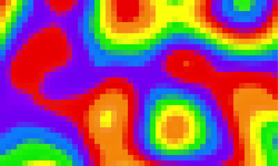 Leinwandbilder - Trippy psychedelic colorful neon geometric shapes abstract background, Pixelated vector pattern