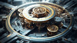 Time Travel Chrono Voyager Clock gears and a time