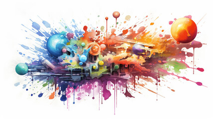 Wall Mural - watercolor splash signifying creativity and magic