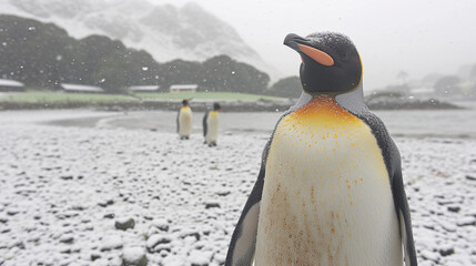 penguin on the snow