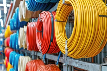 Wall Mural - electrical wire for construction plumbing or infrastructure projects in factory professional photography
