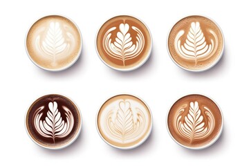 Canvas Print - Latte art and foam isolated on white background