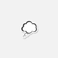 Canvas Print - Thought cloud icon sticker isolated on gray background