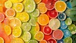 A lifelike image of a jigsaw puzzle featuring slices of various fruits