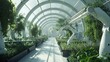 futuristic greenhouse with robotic arms
