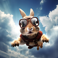 Wall Mural - fliegender Osterhase