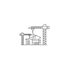 Sticker - crane construction icon logo design vector