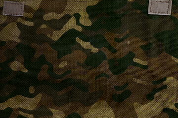 Wall Mural - army camouflage burlap canvas with velcro straps patches