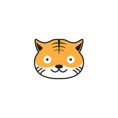 Sticker - tiger cute logo design vector