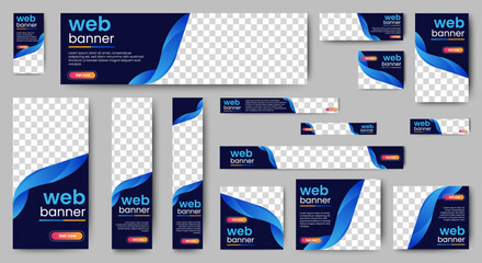 Wall Mural - set of promotion kit banner template design with modern and minimalist concept user for web page, ad