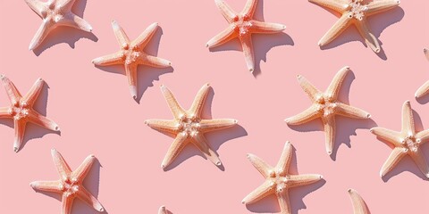 Starfish pattern pale color background