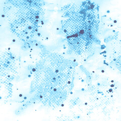 Azure Small Dots. Acrylic Frame. Navy Ethnic