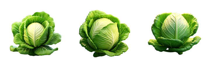 Wall Mural - green cabbage vegetable isolated soft smooth lighting