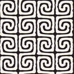 Wall Mural - vector seamless hand-painted ink pattern. abstract decorative background. stylish monochrome hand-dr