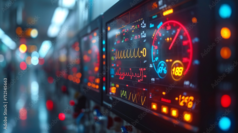 Hospital Monitor Showcasing Vital Signs and Advanced Medical Technology ...