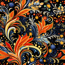 Colorful Floral Batik Pattern, Vibrant Color, Tile Patterns