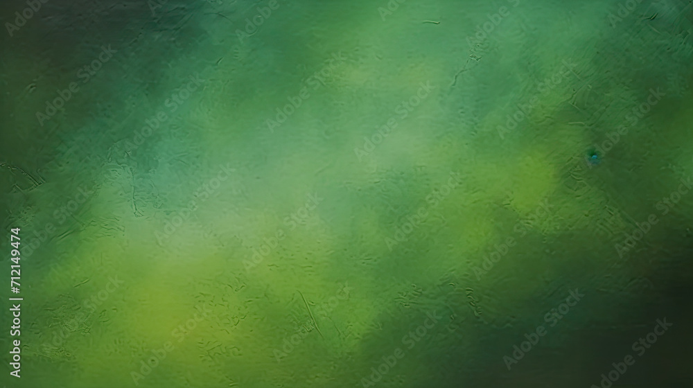 A vibrant painting featuring a striking green and black background ...