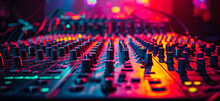 Musical Mixing Console On Stage