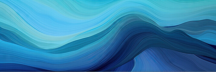 Wall Mural - a blue abstract drawing of large waves, abstract painting of a wave of blue colors. . modern waves b