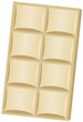 White chocolate bar. Unwrapped square piece of chocolate. Cocoa organic product illustration.