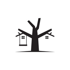 Canvas Print - house tree icon logo design vector