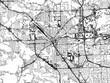 Vector road map of the city of  Pontiac  Michigan in the United States of America with black roads on a white background.